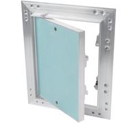 Vent Systems 150 x 200 mm Plasterboard Access Panel with 1.25 cm Gypsum Board - Push-Click Aluminium Inspection Hatch for Wall, Ceiling - Fuse Box Cover, Ceiling Panels, Wall Access Panel, Loft Hatch