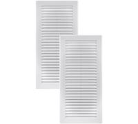 Vent Systems 150 x 310 mm / 6" x 12" Inch White Soffit Vent Cover - Pack of 2 - Flat Rectangular Air Vent Louver - Grille Cover - Built-in Insect Screen - HVAC Vents for Bathroom, Home Office, Kitchen