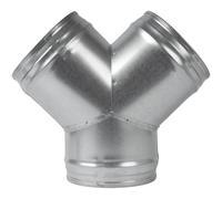 Vent Systems Ø150mm / 6" Inch P-Shape Duct Connector, Splitter - 3-Way Round Galvanised Steel Pipe Adapter for Airflow, Ventilation, HVAC, Vent Hose - Durable Metal Duct Fitting - Ducting Joint