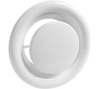 Vent Systems 150mm / 6" Inch White Adjustable Metal Air Diffuser - Round Air Exhaust Vent - Ceiling, Wall Duct Cover - Interior Hot and Cold Air Distribution for Bathroom, Kitchen, Shed, Office