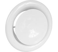 Vent Systems 150mm / 6" Inch White Adjustable Metal Air Diffuser - Round Air Supply Vent - Ceiling, Wall Duct Cover - Interior Hot and Cold Air Distribution for Bathroom, Kitchen, Shed, Office