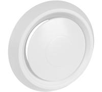Vent Systems 150mm / 6" Inch White Adjustable Plastic Air Diffuser - Round Air Universal Vent - Ceiling Wall Duct Ventilation Cover - Interior Hot and Cold Air Distribution - Bathroom Kitchen Shed