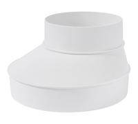 Vent Systems 150mm / 6" to 100mm / 4" White Plastic Duct Reducer Adapter - Male-Fit Round Connector Cone - Lightweight, Durable HVAC Fitting for Bathroom, Kitchen, Wall, Hose, Dryer Vent - Indoor Use