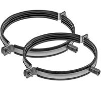 Vent Systems 160 mm / 6.3" Inch Galvanised Steel Pipe Clamp with Rubber - 2 Pack - Heavy-Duty Adjustable Metal Duct Bracket for Ventilation, Drain, PVC Pipe Tightening - Wall and Ceiling Mounting