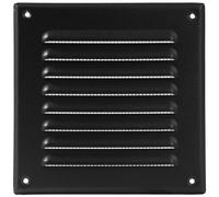 Vent Systems 165 x 165 mm / 6.50" x 6.50" Inch - Black Metal Vent Cover - Square Soffit Air Vent Louver - Grille Cover - Built-in Insect Screen - HVAC Vents for Bathroom, Home Office, Kitchen