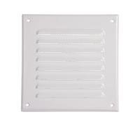 Vent Systems 165 x 165 mm / 6.50" x 6.50" Inch - White Metal Vent Cover - Square Soffit Air Vent Louver - Grille Cover - Built-in Insect Screen - HVAC Vents for Bathroom, Home Office, Kitchen
