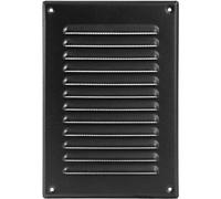 Vent Systems 165 x 240 mm / 6.50" x 9.45" Inch - Black Metal Vent Cover - Rectangular Soffit Air Vent Louver - Grille Cover - Built-in Insect Screen - HVAC Vents for Bathroom, Home Office, Kitchen