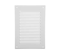 Vent Systems 165 x 240 mm / 6.50" x 9.45" Inch - White Metal Vent Cover - Rectangular Soffit Air Vent Louver - Grille Cover - Built-in Insect Screen - HVAC Vents for Bathroom, Home Office, Kitchen