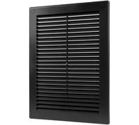 Vent Systems 180 x 250 mm / 7" x 10" Inch Black Soffit Vent Cover - Flat Rectangular Air Vent Louver - Grille Cover - Built-in Insect Screen - HVAC Vents for Bathroom, Home Office, Kitchen