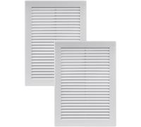 Vent Systems 180 x 250 mm / 7" x 10" Inch White Soffit Vent Cover - Pack of 2 - Flat Rectangular Air Vent Louver - Grille Cover - Built-in Insect Screen - HVAC Vents for Bathroom, Home Office, Kitchen