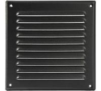 Vent Systems 195 x 195 mm / 7.67" x 7.67" Inch - Black Metal Vent Cover - Square Soffit Air Vent Louver - Grille Cover - Built-in Insect Screen - HVAC Vents for Bathroom, Home Office, Kitchen