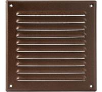 Vent Systems 195 x 195 mm Scratch Resistant Brown Soffit Air Vent Cover - Square Metal Louvered Gable Vent with Mesh Screen - Interior, Exterior Cover - HVAC Ducting Ventilation Grill for Home