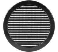 Vent Systems Ø200 mm / 8'' Inch Black Soffit Vent Cover with Mounting Neck - Round Air Vent Louver - Grille Cover - Built-in Mesh Screen - HVAC Vents for Bathroom, Home Office, Kitchen