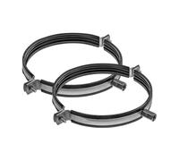Vent Systems 200 mm / 8" Inch Galvanised Steel Pipe Clamp with Rubber - 2 Pack - Heavy-Duty Adjustable Metal Duct Bracket for Ventilation, Drain, PVC Pipe Tightening - Wall and Ceiling Mounting