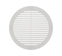 Vent Systems Ø200 mm / 8'' Inch White Soffit Vent Cover with Mounting Neck - Round Air Vent Louver - Grille Cover - Built-in Mesh Screen - HVAC Vents for Bathroom, Home Office, Kitchen