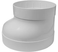 Vent Systems 200 to 150 mm / 8" to 6" Inch - White Plastic Duct Reducer Adapter - Connector Fitting Pipe Increaser Reducer Cone for HVAC Ventilation Systems, ABS Plastic, PVC Pipe