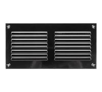 Vent Systems 200 x 100 mm / 8" x 4" Inch - Air Vent Cover - Black - Metal Air Return Grill with Built in Pest Guard Screen HVAC Vent Cover for Home Improvement Vent Duct Cover