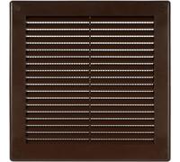 Vent Systems 200 x 200 mm / 8'' x 8'' Inch Brown Soffit Vent Cover - Flat Square Air Vent Louver - Grille Cover - Built-in Insect Screen - HVAC Vents for Bathroom, Home Office, Kitchen