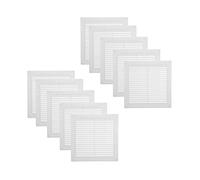 Vent Systems 200 x 200 mm / 8'' x 8'' Inch White Soffit Vent Cover - Pack of 10 - Flat Square Air Vent Louver - Grille Cover - Built-in Insect Screen - HVAC Vents for Bathroom, Home Office, Kitchen