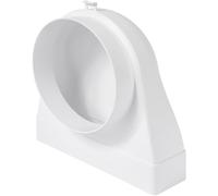 Vent Systems 204 x 60 mm rectangular 90° angle duct connector - transition to pipe with Ø150 mm - air intake, exhaust coupling for HVAC systems - ventilation connection for heating, cooling