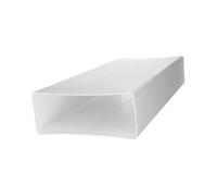 Vent Systems 220 x 90 mm / 9'' x 4" Inch - Pack of 2 - White Rectangular Flat Tube Connector - Straight Ventilation Channel Pipe Joint - PVC Air Duct Link Piece - HVAC Exhaust, Bathroom, Home
