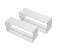 Vent Systems 225 x 90 mm - Pack of 2 - White Rectangular Inline Duct Coupler - Flat Channel Connector Joint - PVC Air Duct Link for HVAC Ventilation in Kitchen, Bathroom