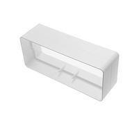 Vent Systems 225 x 90 mm White Rectangular Inline Duct Coupler - Flat Channel Connector Joint - PVC Air Duct Link for HVAC Ventilation in Kitchen, Bathroom, Home
