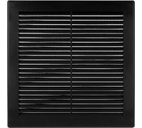 Vent Systems 250 x 250 mm / 10'' x 10'' Inch Black Soffit Vent Cover - Flat Square Air Vent Louver - Grille Cover - Built-in Insect Screen - HVAC Vents for Bathroom, Home Office, Kitchen