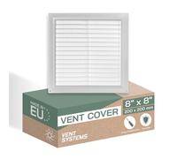 Vent Systems 250 x 250 mm / 10" x 10" Inch Black Square Plastic Air Vent Cover, Louvered Wall Grille with Mesh Mesh, HVAC Vent Cover - Intake, Exhaust, Wall, Ceiling, Shed, Bathroom, Home Improvement