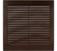 Vent Systems 250 x 250 mm / 10'' x 10'' Inch Brown Soffit Vent Cover - Flat Square Air Vent Louver - Grille Cover - Built-in Insect Screen - HVAC Vents for Bathroom, Home Office, Kitchen