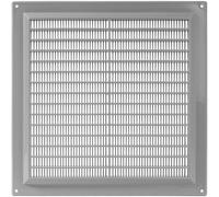 Vent Systems 250 x 250 mm / 10" x 10" Inch Gray Square Plastic Air Vent Cover - Louvered Wall Grille with Mesh Screen Guard, HVAC Vent Cover for Intake, Air Supply, Exhaust - Wall, Ceiling Ducting