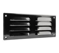Vent Systems 260 x 105 mm / 10" x 4" Inch Black Vent Cover - Galvanised Steel Air Return Louvre Grill with Protective Mesh Screen - HVAC Grille for Wall or Ceiling Register for Home Improvement