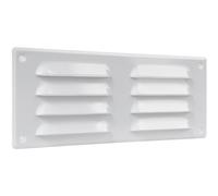 Vent Systems 260 x 105 mm / 10" x 4" Inch White Vent Cover - Galvanised Steel Air Return Louvre Grill with Protective Mesh Screen - HVAC Grille for Wall or Ceiling Register for Home Improvement