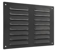 Vent Systems 260 x 190 mm / 10" x 8" Inch Anthracite Metal Vent Cover - Air Return Louvre Grill with Protective Mesh Screen - HVAC Grille for Wall or Ceiling Register for Home Improvement