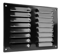 Vent Systems 260 x 190 mm / 10" x 8" Inch Black Vent Cover - Galvanised Steel Air Return Louvre Grill with Protective Mesh Screen - HVAC Grille for Wall or Ceiling Register for Home Improvement