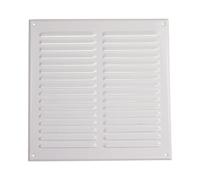 Vent Systems 295 x 295 mm / 11.61" x 11.61" Inch White Metal Soffit Air Vent Cover - Square Louvered Gable Vent with Mesh Screen - Interior Exterior Cover - HVAC Ducting Ventilation Grill for Home