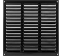 Vent Systems 300 x 300 mm / 12" x 12" Inch Vent Cover - Black Galvanised Metal Vent Cover - Air Supply Ventilation Cover with Screen Mesh - Louvered HVAC Air Vent Covers for Bathroom, Home Office