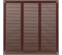 Vent Systems 300 x 300 mm / 12" x 12" Inch Vent Cover - Brown Galvanised Metal Vent Cover - Air Supply Ventilation Cover with Screen Mesh - Louvered HVAC Air Vent Covers for Bathroom, Home Office