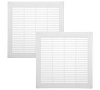 Vent Systems 300 x 300 mm / 12'' x 12'' Inch White Soffit Vent Cover - Pack of 2 - Flat Square Air Vent Louver - Grille Cover - Built-in Insect Screen - HVAC Vents for Bathroom, Home Office, Kitchen