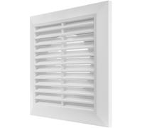 Vent Systems 4" Inch White Plastic Wall Vent Cover - Weather Resistant Louvered Grille with Flange - Durable Exterior Exhaust Outlet for Bathroom, Kitchen, Garage and Home Ventilation Systems