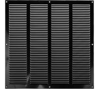 Vent Systems 400 x 400 mm / 16" x 16" Inch Vent Cover - Black Galvanised Metal Vent Cover - Air Supply Ventilation Cover with Screen Mesh - Louvered HVAC Air Vent Covers for Bathroom, Home Office
