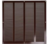Vent Systems 400 x 400 mm / 16" x 16" Inch Vent Cover - Brown Galvanised Metal Vent Cover - Air Supply Ventilation Cover with Screen Mesh - Louvered HVAC Air Vent Covers for Bathroom, Home Office