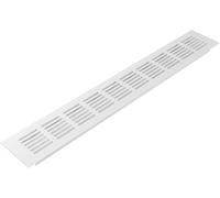 Vent Systems 400 x 60 mm / 16" x 2.4" Inch (Outer Dimensions) Air Supply Ventilation Grille - White Aluminium Rectangle Intake/Exhaust Grate - HVAC Register Cover for Floor, Wall, Door Duct