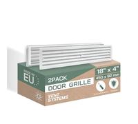 Vent Systems 450 x 92mm / 17.72 x 3.62 Inch Louvered Two Sided Door Grille - Pack of 2 - White Plastic Indoor Ventilation Cover/Air Register - Door/Furniture Mounting - Door Cover, Bathroom Vent