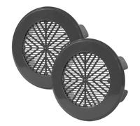 Vent Systems 78 mm to 98 mm / 3 to 4 Inch Pack of 2 Round Graphite Grey Soffit Wall Vent - Adjustable, Flexible Fit Grille Cover with Dust Grid - Air Grill for Home, Office, Garage, Kitchen, Bathroom