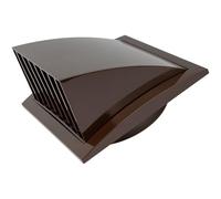 Vent Systems Brown 150 mm / 6" inch Exhaust Vent Cover - Louvered Dryer Cover - Vent Hood Cap - One-Directional Plastic Air Supply Grille - Non Return valve - Outlet Cowl Air Vent Grille
