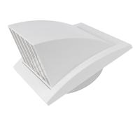Vent Systems White 100 mm / 4" inch Exhaust Vent Cover - Louvered Dryer Cover - Vent Hood Cap - One-Directional Plastic Air Supply Grille - Non Return Valve - Outlet Cowl Air Vent Grille
