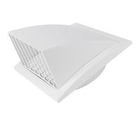 Vent Systems White Ø150 mm / 6" Inch Exhaust Vent Cover - Dryer Vent Hood - Louvered Dryer Cover - Vent Hood Cap - One-Direction Plastic Air Supply Grille - Non Return Valve - Outlet Cowl Air Vent