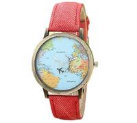 Ventamundi Watch World Traveler Map Avion Retro Vintage Unisex
