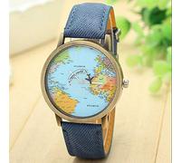 Ventamundi Watch World Traveler Map Avion Retro Vintage Unisex